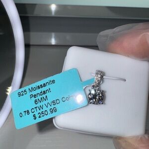 Moissanite Pendant with 925 Silver Setting